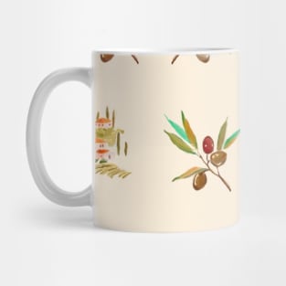 Watercolour olive seamless pattern Mug